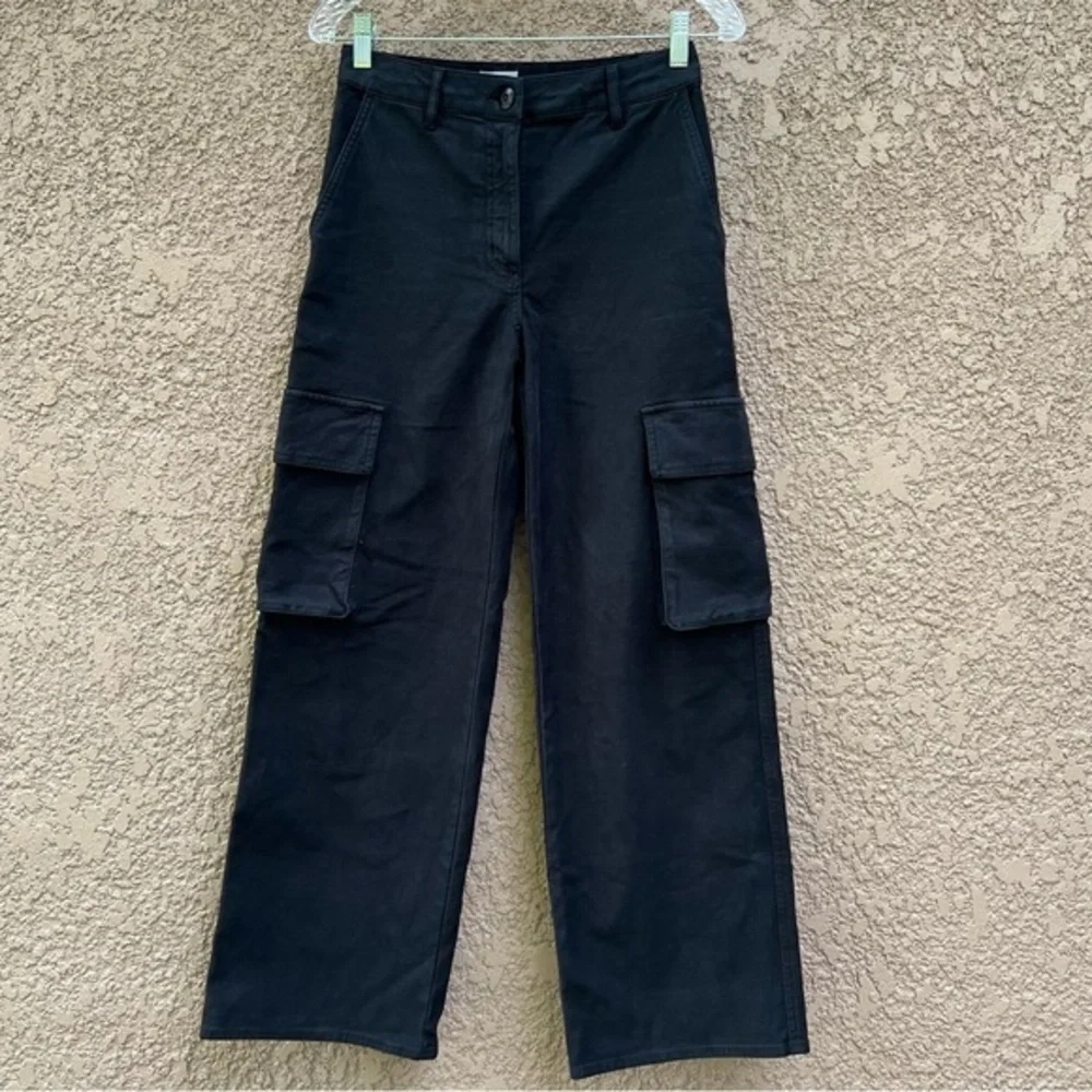 Aritzia Wilfred Utility Cargo Free Pants Women 2 Black Brennan Cotton Streetwear